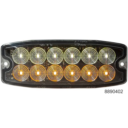 Buyers Products 8890402 Amber/Clear Dual Row Ultra Thin 5 Inch LED Strobe Light