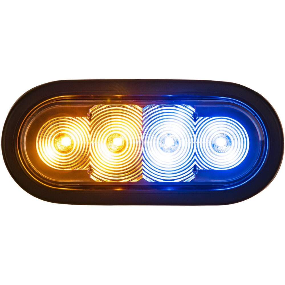 Buyers Products Company 6 Inch Led Oval Strobe Light With Amber/blue Leds And Clear Lens