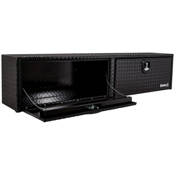 Buyers Products Company Truck Box 18X16X90 Gloss Black Diamond Tread Aluminum Topsider
