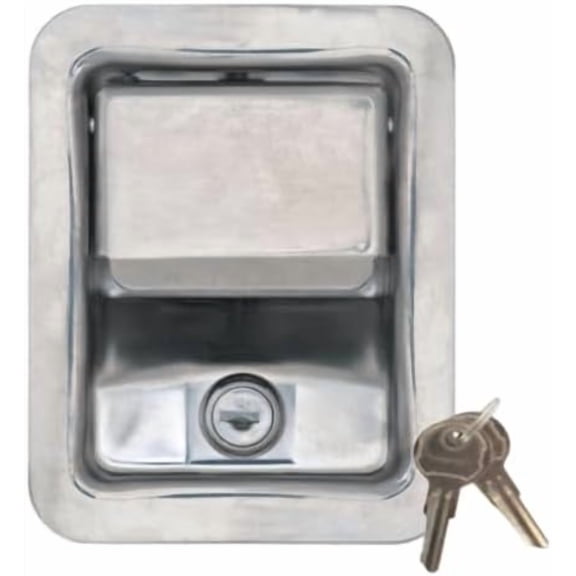 Buyers Products L3885RLS Stainless Steel Rotary Single Point Paddle Latch, 1/2 Inch Striker, Locking Tool Box Latch for Utility Boxes, Tack Boxes & More$$Tools & Hardware Other