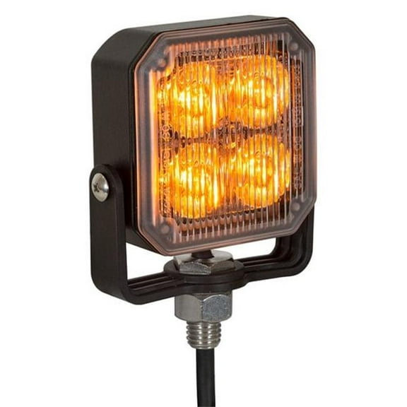 Buyers Products LED Strobe Light,Post Mount,Square,Amber 8891800