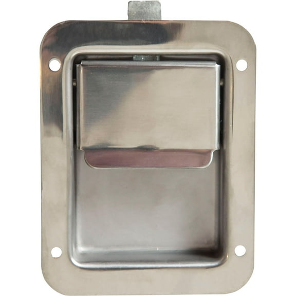 Buyers Products N3885 Non-Locking Standard Flush Single Point Latch, Polished Stainless Steel, Bolt On Mount, Truck Tool Box Latch, Trailer Latch, Camper & RV Latch, Silver