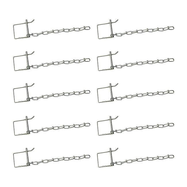 Safety Pin, 1/4 in Dia, 2-35/64 in Lg, 2-1/4 in Wire Dia, 1/4 in Shank Lg, 10 PK