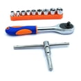 thumbnail image 1 of Buyholic T-Handle Ratchet Wrench,Mini Hacksaw Hand Saw and Screwdriver Small Tool Kit Set (9 Pcs Hex Drive Socket Set), 1 of 5