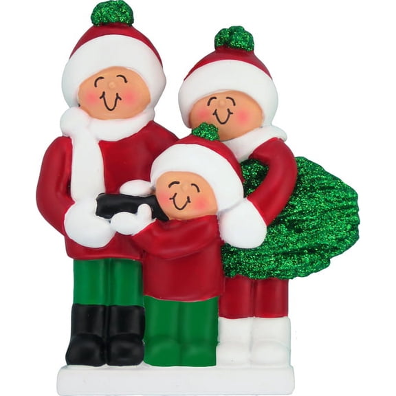 Buying a Christmas Tree 3 People Personalized Christmas Ornament DO-IT-YOURSELF