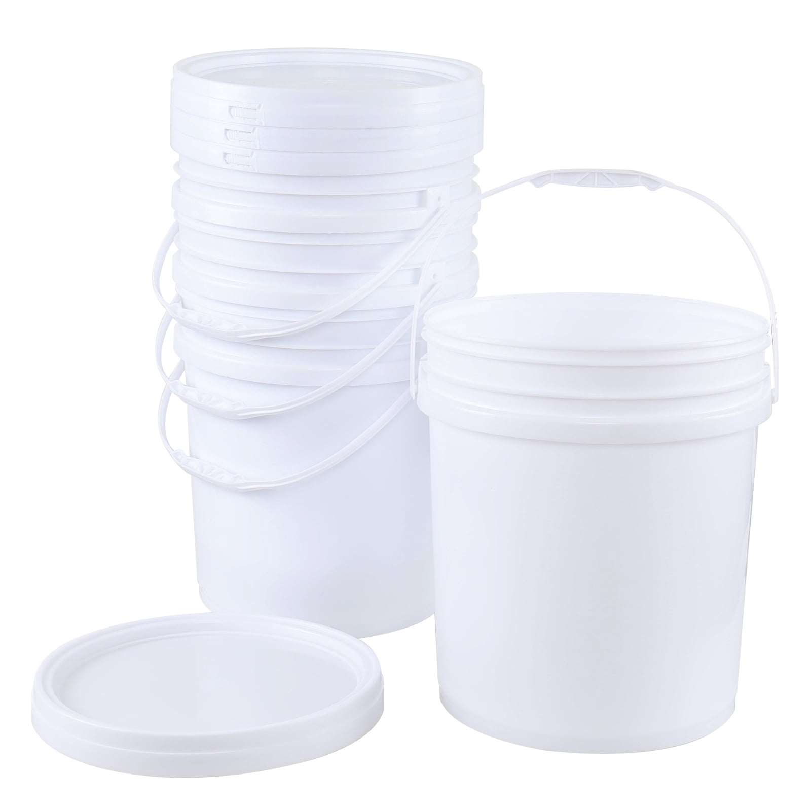 Buyitt 7 Gallon Plastic Storage Bucket Pail, Food Grade Round Pail with ...