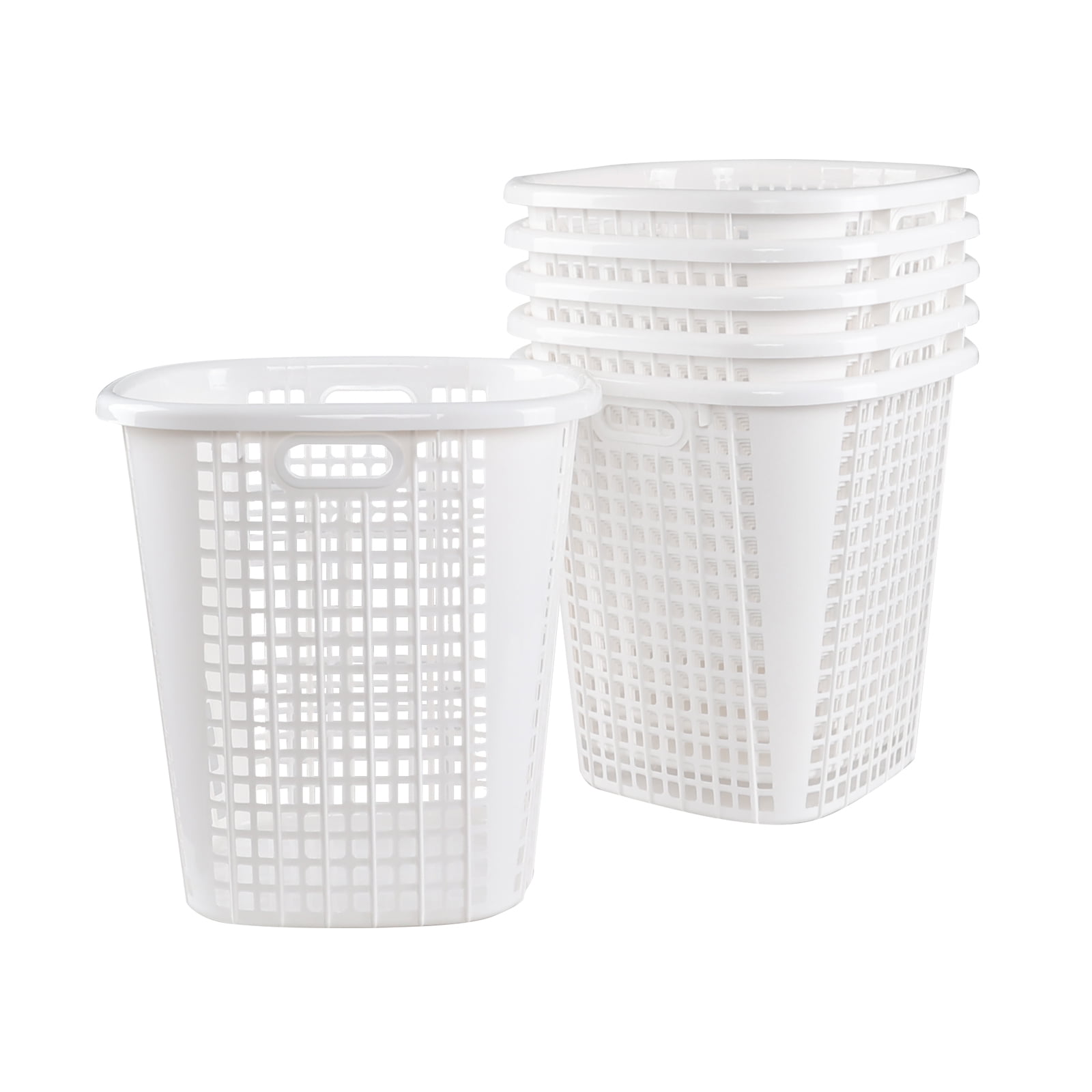 Wheeled Lndry Hamper With Lid, Handle And Wheels For Easy Rolling Of Clothes To And From The Laundry Room Plastic White 1 Pack P 48233769
