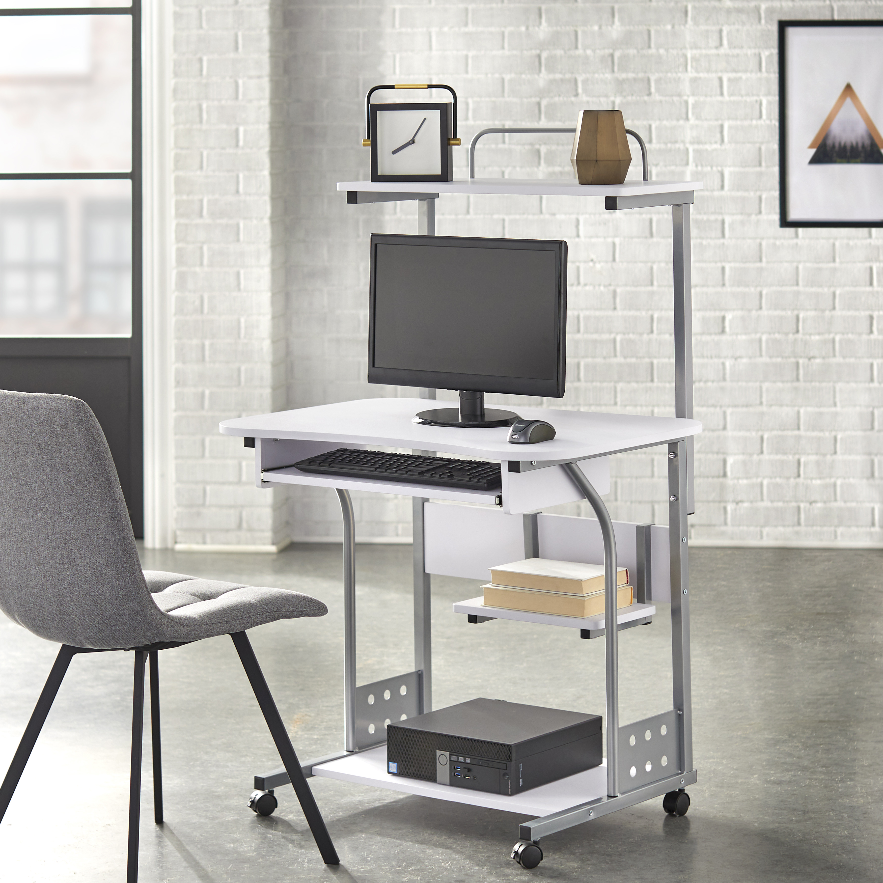 Buylateral Mobile Computer Tower Desk with Storage - image 1 of 4