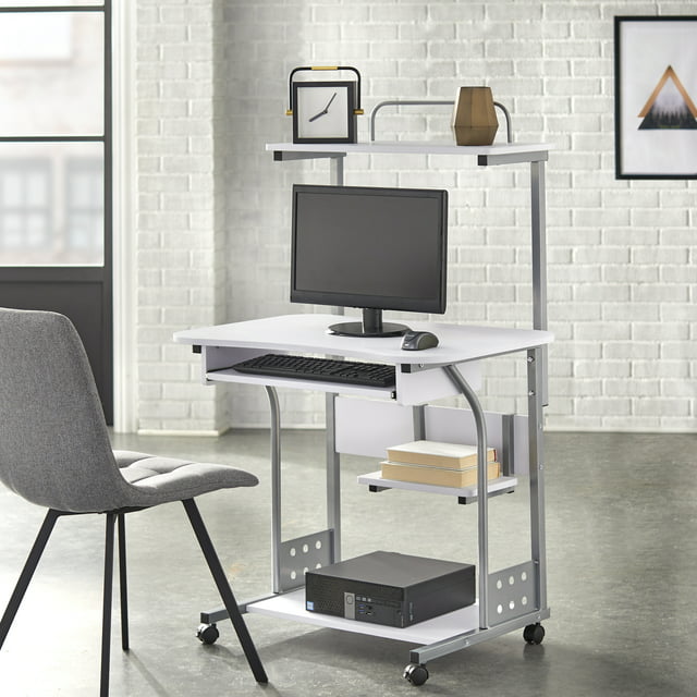 Buylateral Mobile Computer Tower Desk with Storage