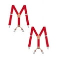 thumbnail image 1 of Buyless Fashion 2 Pack Adjustable Suspenders for Kids - 26" Elastic  Straps  1" - Leather Y Shape Back - 5151-2 - Red, 1 of 7