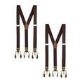 thumbnail image 1 of Buyless Fashion 2 Pack Suspenders For Men - 48" Adjustable Straps 1 1/4" - Y Back With Clips And Buttons, 1 of 7
