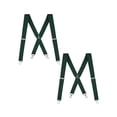 thumbnail image 1 of Buyless Fashion 2 Pack Suspenders for Men - 48" Elastic Adjustable Straps 1 1/4" - X Back with Metal Hooks - 5135-2-Hunter-Green, 1 of 7