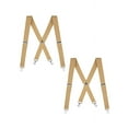thumbnail image 1 of Buyless Fashion 2 Pack Suspenders for Men - 48" Elastic Adjustable Straps 1 1/4" - X Back with Metal Hooks - 5135-2-Tan, 1 of 7