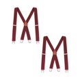 thumbnail image 1 of Buyless Fashion 2 Pack Suspenders for Men - 48" Elastic Adjustable Straps 1 1/4" - X Back - 5114-2-Burgundy, 1 of 7