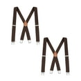 thumbnail image 1 of Buyless Fashion 2 Pack Suspenders for Men - 48" Elastic Adjustable Straps 1 1/4" - X Back - 5114-2-Brown, 1 of 7