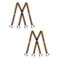 thumbnail image 1 of Buyless Fashion 2 Pack Suspenders for Men - 48" Elastic Adjustable Straps 1 1/4" - X Shape - 5133-2-Camel, 1 of 7