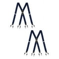 thumbnail image 1 of Buyless Fashion 2 Pack Suspenders for Men - 48" Elastic Adjustable Straps 1 1/4" - X Shape - 5133-2-Navy, 1 of 7