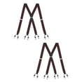 thumbnail image 1 of Buyless Fashion 2 Pack Suspenders for Men - 48" Elastic Adjustable Straps 1 1/4" - X Shape - 5133-2-Brown, 1 of 7