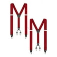 thumbnail image 1 of Buyless Fashion 2 Pack Suspenders for Men - 48" Elastic Adjustable Straps 1 1/4" - Y Shape, 1 of 7