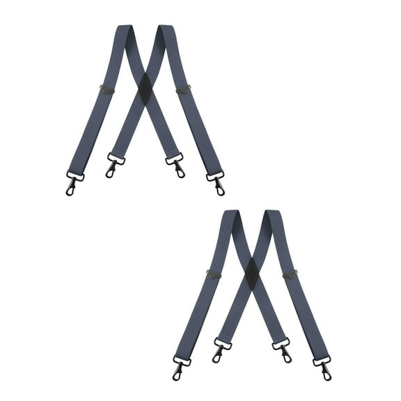 Buyless Fashion 2 pack Suspenders for Men - 48" Adjustable Straps 1 1/4" - X Back with Black Hooks - 5141-2-Denim-Blue