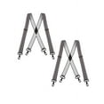 thumbnail image 1 of Buyless Fashion 2 pack Suspenders for Men - 48" Adjustable Straps 1 1/4" - X Back with Black Hooks - 5141-2-Heather-Gray, 1 of 7