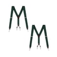 thumbnail image 1 of Buyless Fashion 2 pack Suspenders for Men - 48" Elastic Adjustable Straps 1 1/4" - Y Back with Metal Hooks - 5137-2-Hunter-Green, 1 of 7