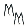 thumbnail image 1 of Buyless Fashion 2 pack Suspenders for Men - 48" Elastic Adjustable Straps 1 1/4" - Y Back with Metal Hooks - 5137-2-Gray, 1 of 7