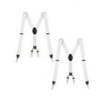 thumbnail image 1 of Buyless Fashion 2 pack Suspenders for Men - 48" Elastic Adjustable Straps 1 1/4" - Y Back with Metal Hooks - 5137-2-White, 1 of 7