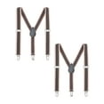 thumbnail image 1 of Buyless Fashion Adjustable 2 Pack Suspenders for Kids Toddlers Baby Elastic Solid Color 1 Inch - Y Back Design - 5102-2-Beige-Black-Stripe-26, 1 of 7