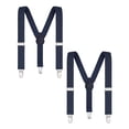 thumbnail image 1 of Buyless Fashion Adjustable 2 Pack Suspenders for Kids Toddlers Baby Elastic Solid Color 1 Inch - Y Back Design - 5102-2-Navy-22, 1 of 7