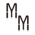 thumbnail image 1 of Buyless Fashion Adjustable 2 Pack Suspenders for Kids Toddlers Baby Elastic Solid Color 1 Inch - Y Back Design - 5102-2-Brown-22, 1 of 7