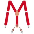 thumbnail image 1 of Buyless Fashion Adjustable Suspenders for Kids - 26" Elastic  Straps  1" - Leather Y Shape Back - 5151 - Red, 1 of 7