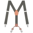 thumbnail image 1 of Buyless Fashion Adjustable Suspenders for Kids - 26" Elastic  Straps  1" - Leather Y Shape Back - 5151 - Charcoal-Gray, 1 of 7