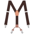 thumbnail image 1 of Buyless Fashion Adjustable Suspenders for Kids - 26" Elastic  Straps  1" - Leather Y Shape Back - 5151 - Brown, 1 of 7