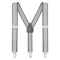 thumbnail image 1 of Buyless Fashion Adjustable Suspenders for Kids Toddlers Baby Elastic Solid Color 1 Inch - Y Back Design - 5102-Gray-White-Stripe-26, 1 of 8