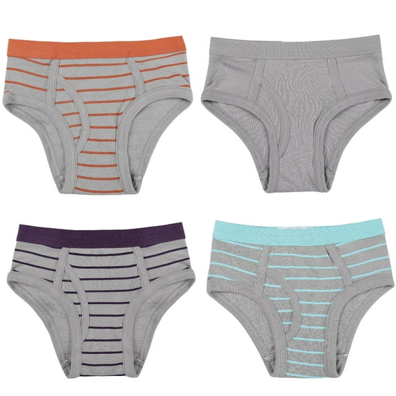 Buyless Fashion Boys Brief In Assorted Colors Soft Cotton Underwear 4 Pack - BC14-BAC-9-10