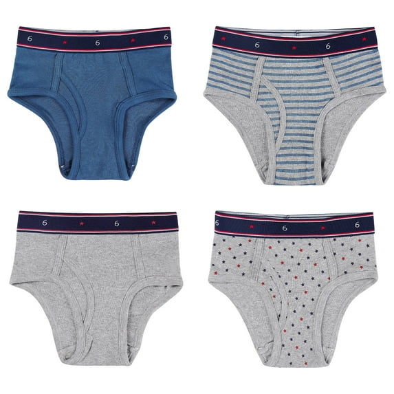Buyless Fashion Boys Brief In Assorted Colors Soft Cotton Underwear 4 Pack - BS18-BC-11-12