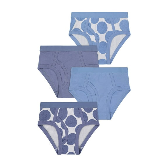 Buyless Fashion Boys Comfy Briefs Soft Cotton Polka Dot Toddler Underwear 4 Pack - BW21-BD-1-2