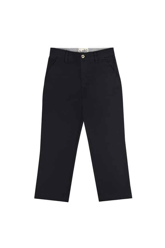 Boys Pants Flat Front Cotton Poly Casual Regular Straight Fit - 18S1824-NVY-7