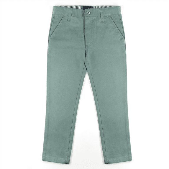 Buyless Fashion Boys Pants Flat Front Cotton Slim Fit Casual Straight Cut