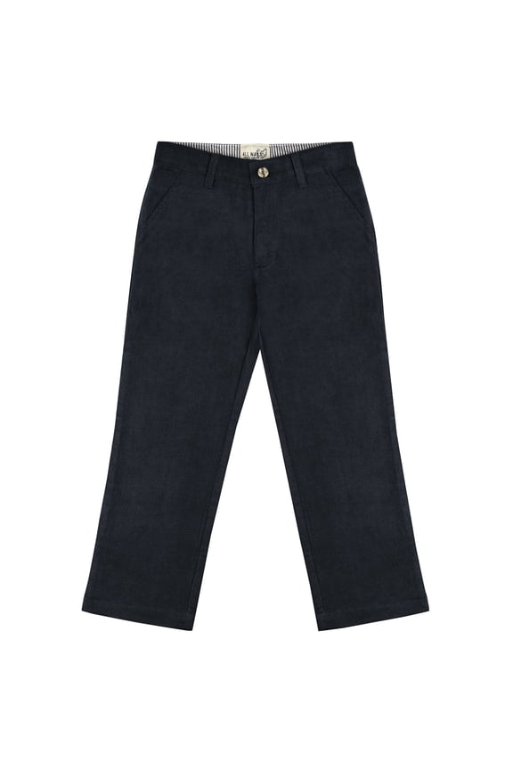 Boys Pants Flat Front Fit Casual Corduroy Solid Color - 19W1824-NVY-24M Navy