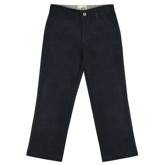 Buyless Fashion Boys Pants Flat Front Fit Casual Corduroy Solid Color - 19W1824-NVY-18M Navy
