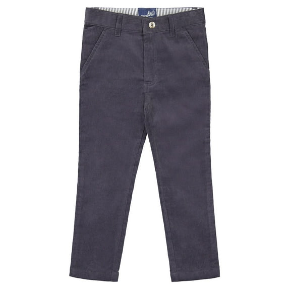 Buyless Fashion Boys Pants Flat Front Slim Fit Casual Corduroy Solid Color - 19W1824-F-CHG-3 Charcoal Gray