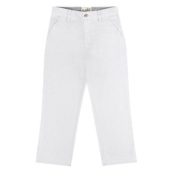 Buyless Fashion Boys Pants Flat Front Soft Cotton Casual Regular Fit Straight - 21S1824-WHT-4