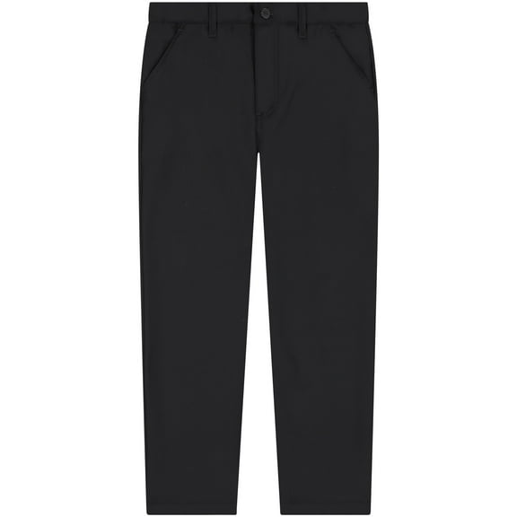 Buyless Fashion Boys Regular Fit Formal Flat Front Poly Viscose Classic Long Pants - 20S1824-BLK-18