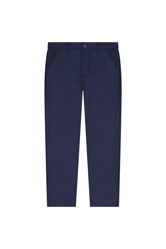 Boys Regular Fit Formal Flat Front Poly Viscose Classic Long Pants - 20S1824-NVY-16
