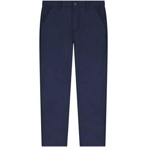 Buyless Fashion Boys Regular Fit Formal Flat Front Poly Viscose Classic Long Pants - 20S1824-NVY-20