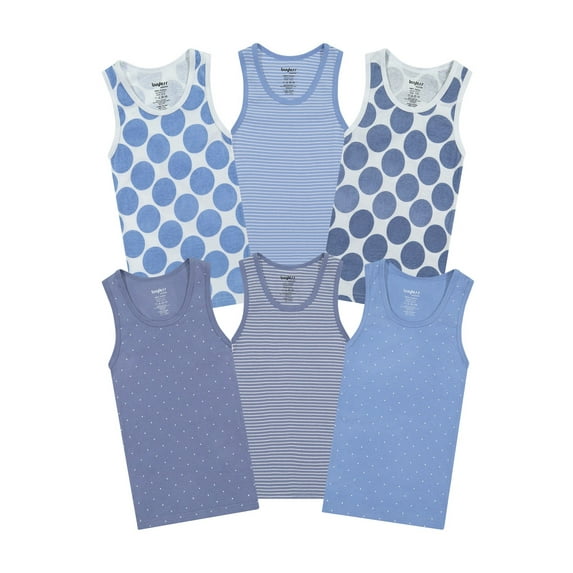 Buyless Fashion Boys Scoop Neck Tagless Undershirts Soft Cotton Tank Top (6 Pack) 13-14