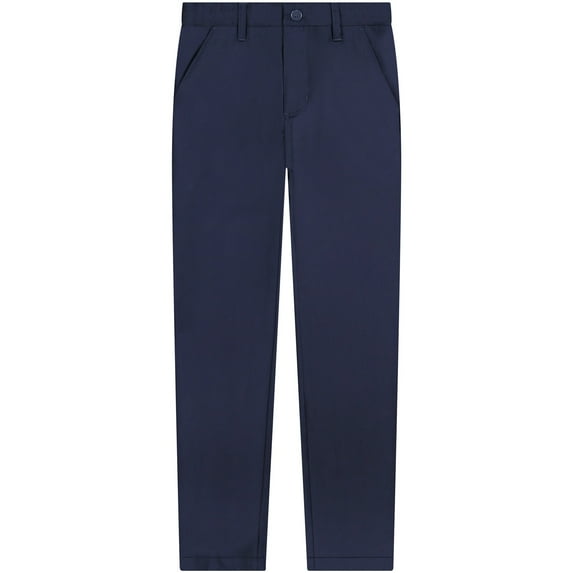 Buyless Fashion Boys Slim Fit Formal Flat Front Poly Viscose Classic Long Pants - 20S1824-F-NVY-8