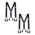 thumbnail image 1 of Buyless Fashion Button End 2 Pack Suspenders for Men - 48" Adjustable Straps 1 1/4" - Y Shape - 5113-2-Black, 1 of 7